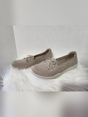 Skeckers Women's Knit Casual Slip-On Sneakers in Taupe, Size 9